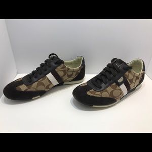 Coach Monogram Shoes Lace Up Sneakers